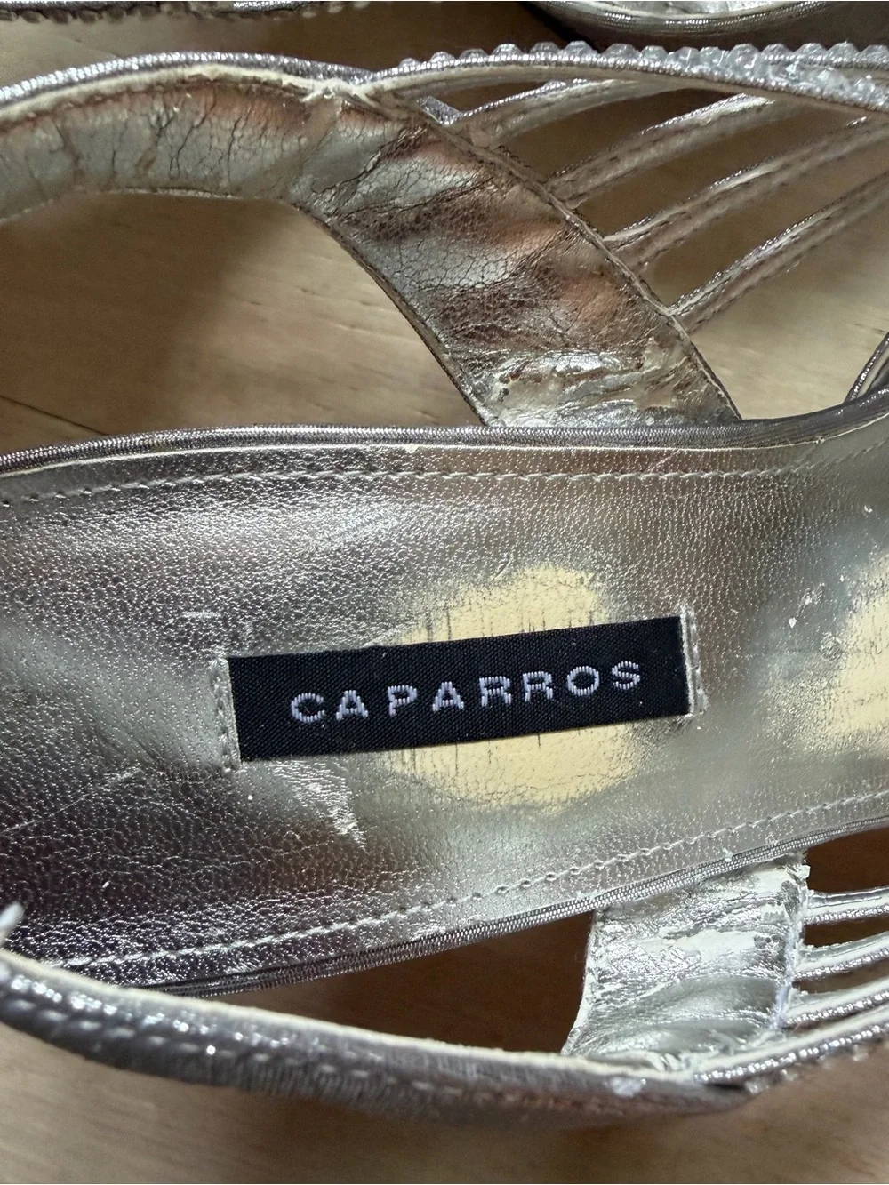 Caparros Silver Embellished Slingback Heels